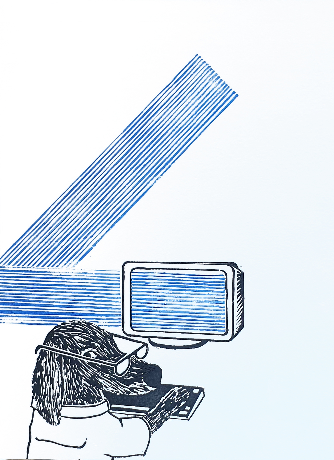 Dog & Computer, Size A4