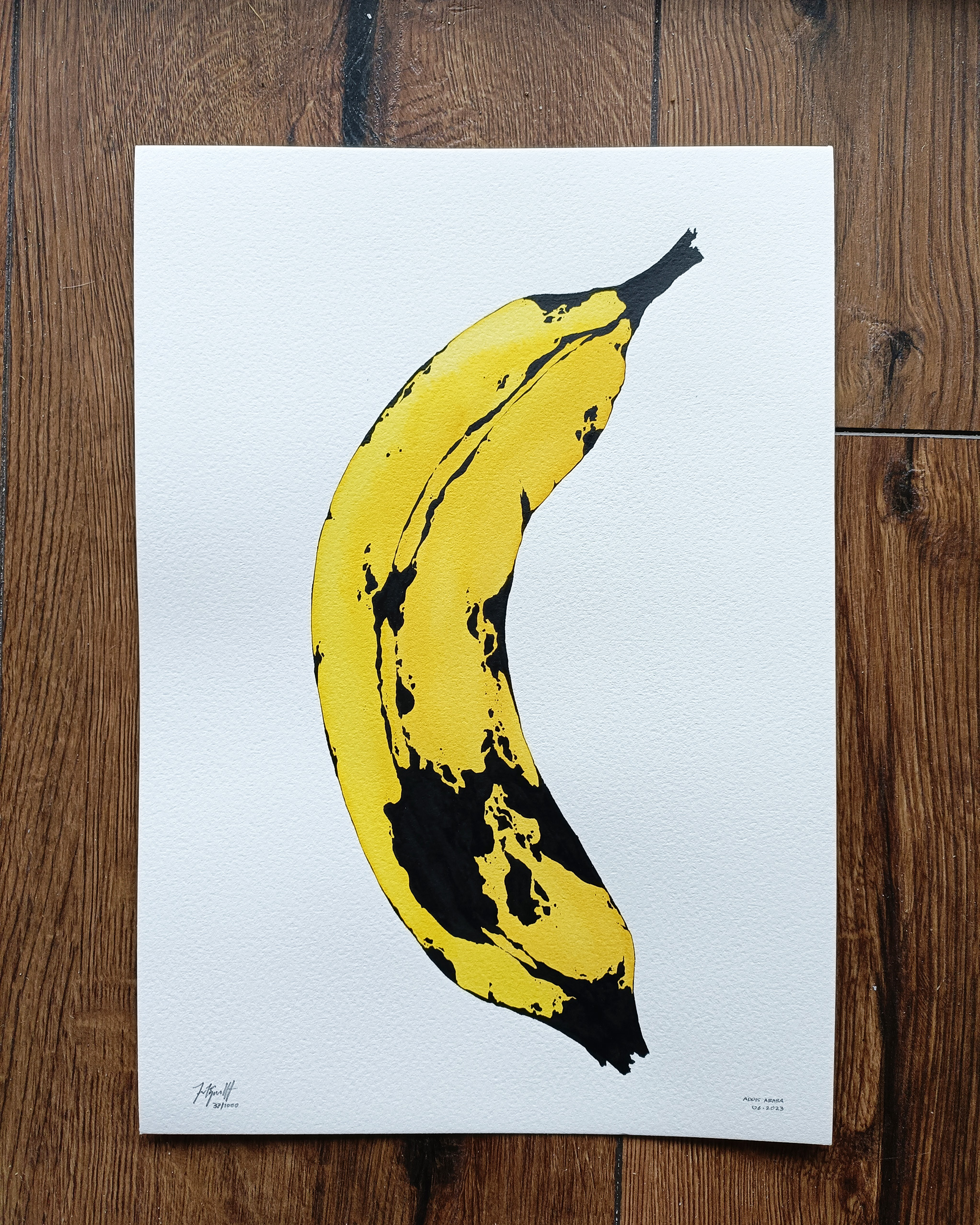 VESTPAA STUDIO Denmark Original Artwork Watercolor No. 37, Banana Artwork, Banana Painting, Watercolour bananas