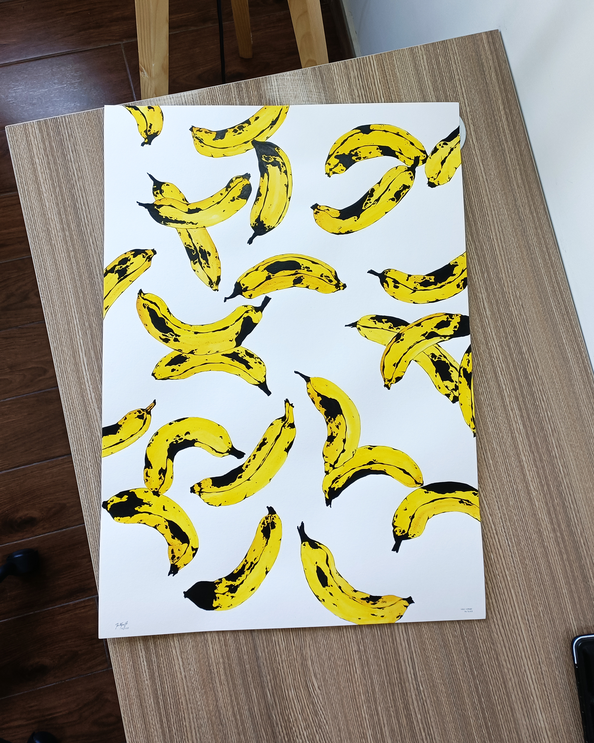 VESTPAA STUDIO Denmark Original Artwork Watercolor No. 41, Banana Artwork, Banana Painting, Watercolour bananas
