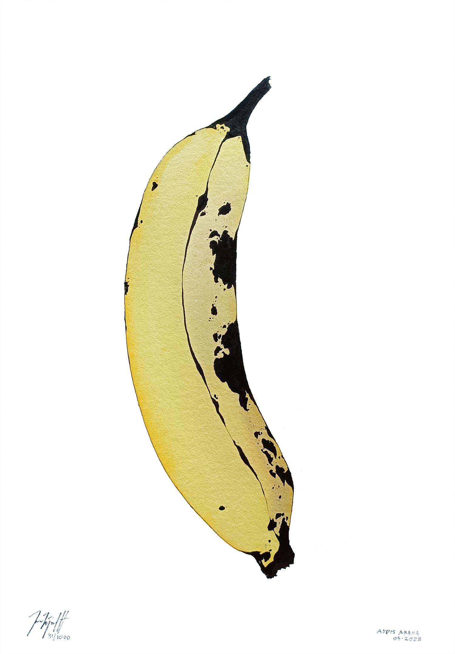 Vestpaa Studio Original Artwork Watercolor No. 31, Banana Art