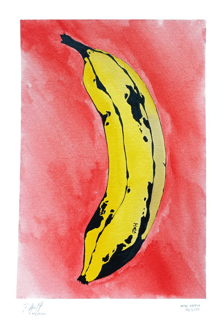 Vestpaa Studio Original Artwork Watercolor No. 42, Banana Art