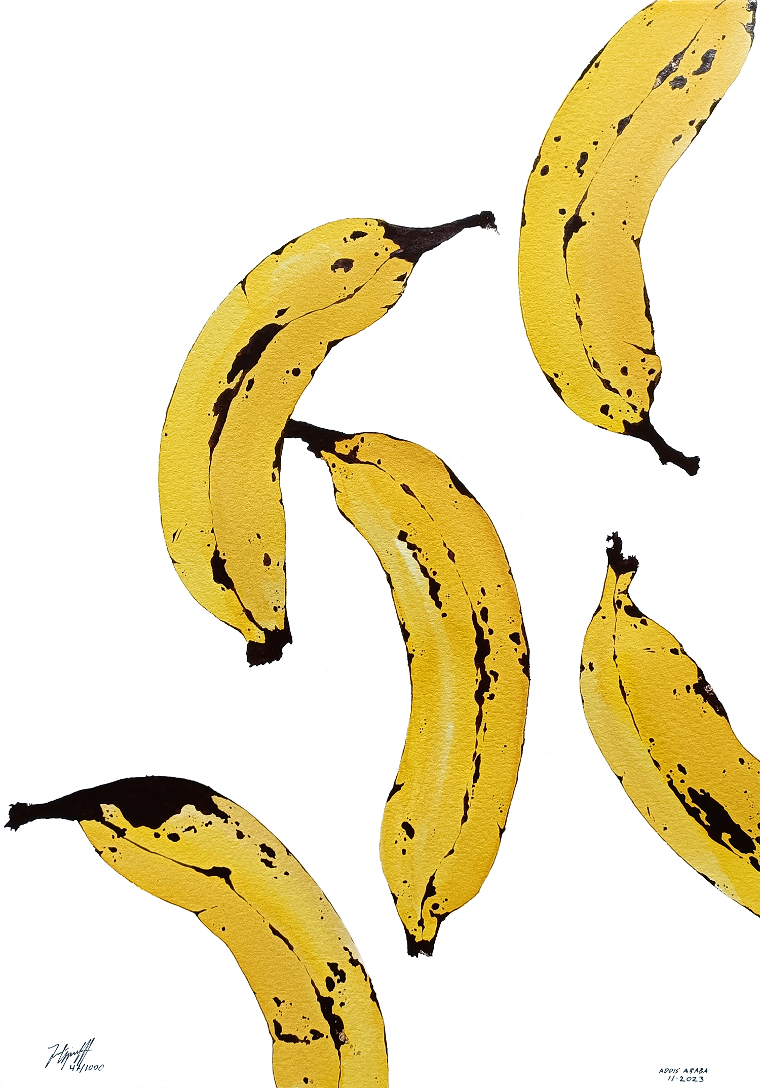 Vestpaa Studio Original Artwork Watercolor No. 47, Banana Art