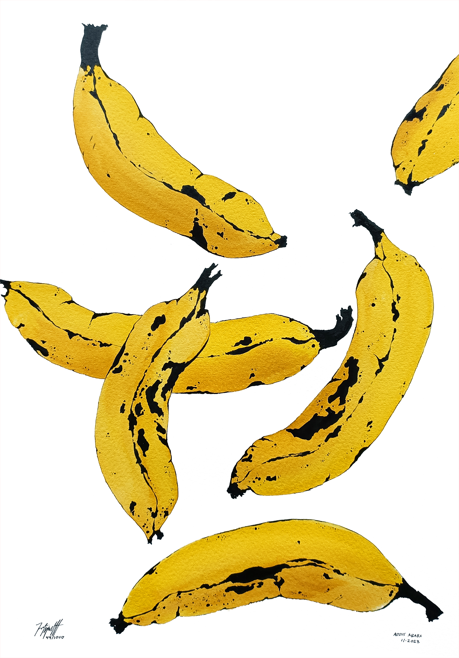 Vestpaa Studio Original Artwork Watercolor No. 49, Banana Art