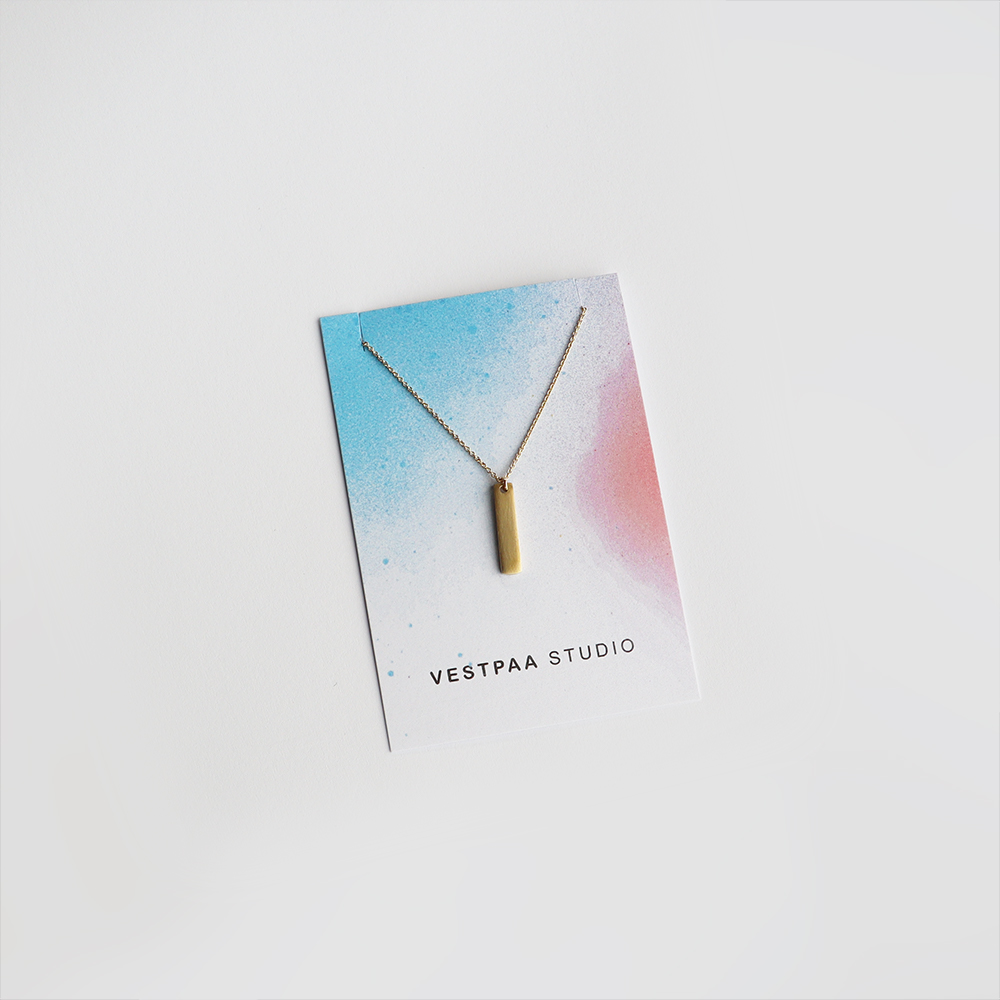 Plain Thin Bar, Pendant necklace