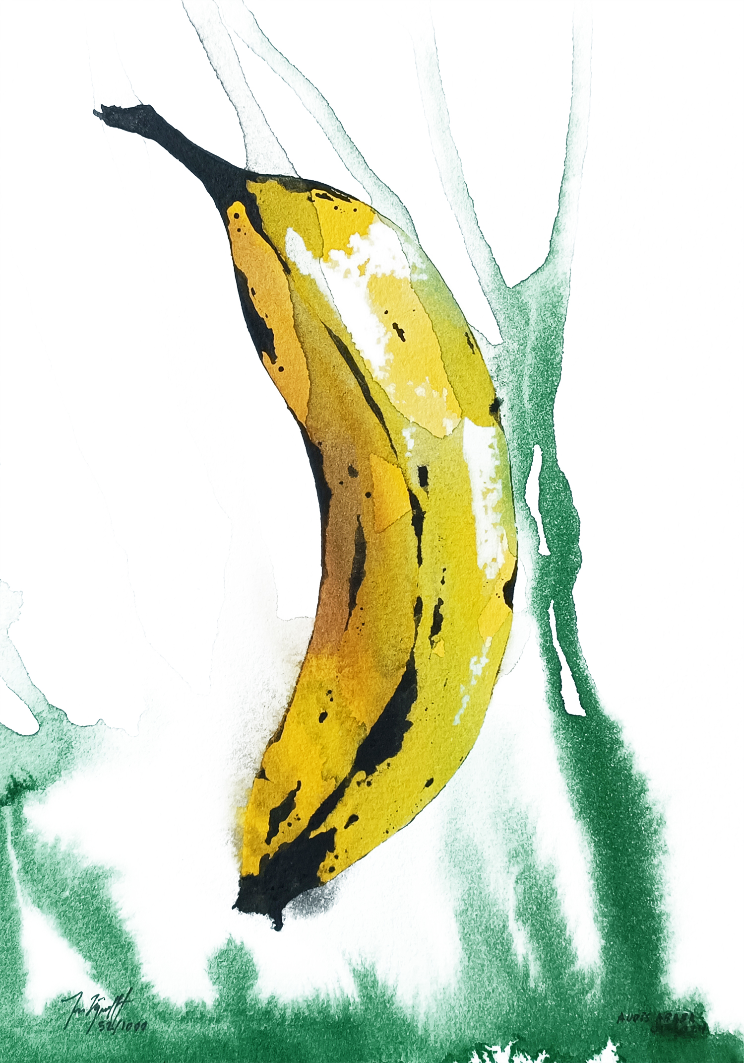 Vestpaa Studio Original Artwork Watercolor No. 52, Banana Art