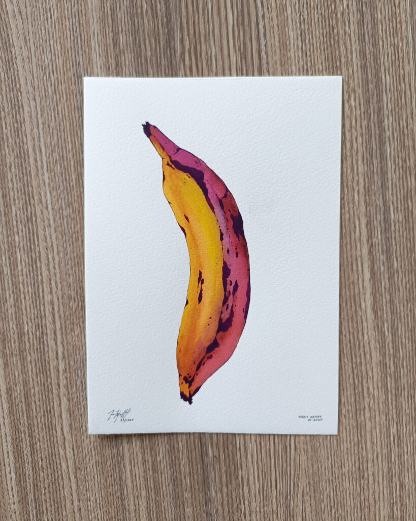 VESTPAA STUDIO Denmark Original Artwork Watercolor No. 54, Banana Artwork, Banana Painting, Watercolour bananas