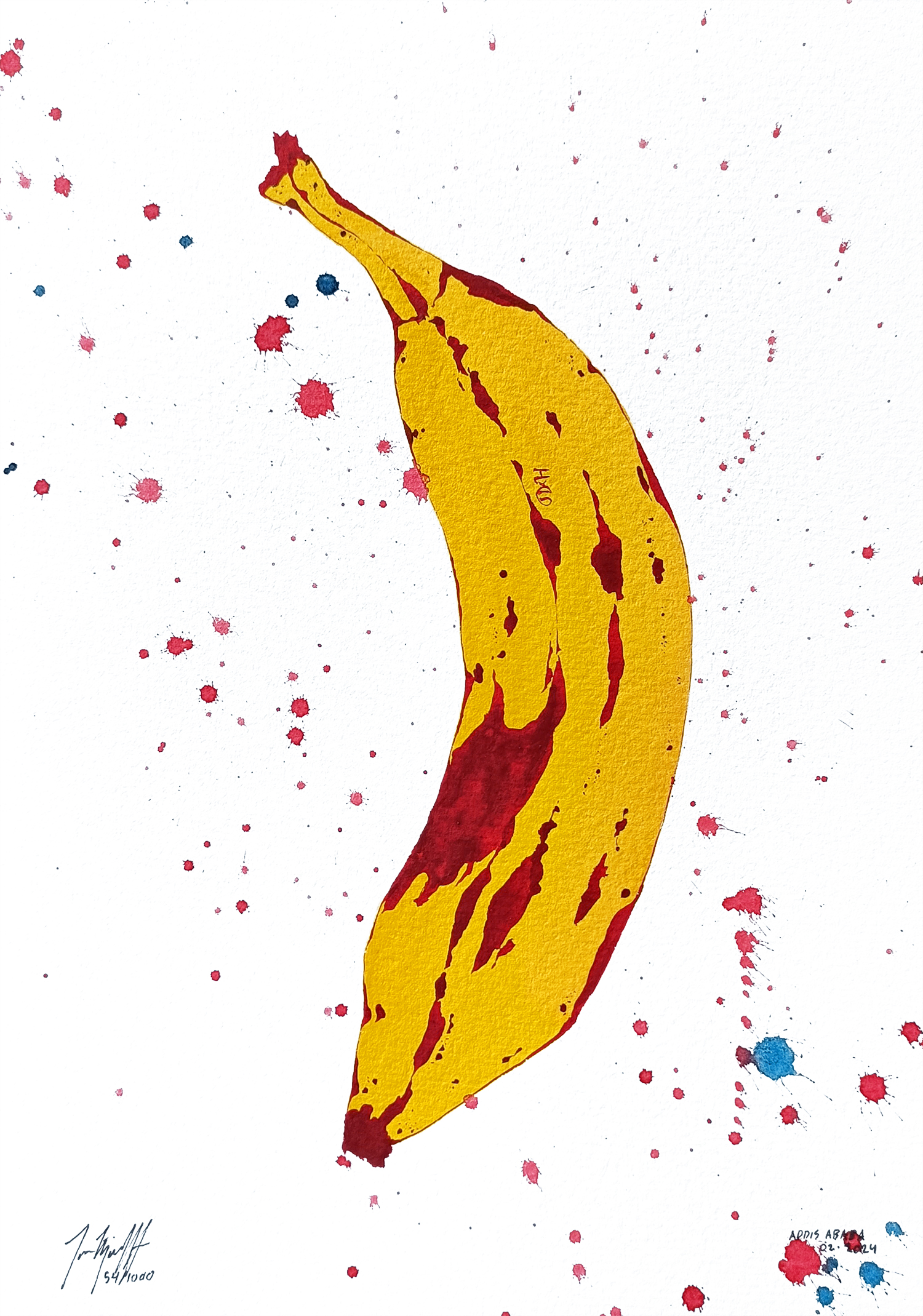 Vestpaa Studio Original Artwork Watercolor No. 54, Banana Art