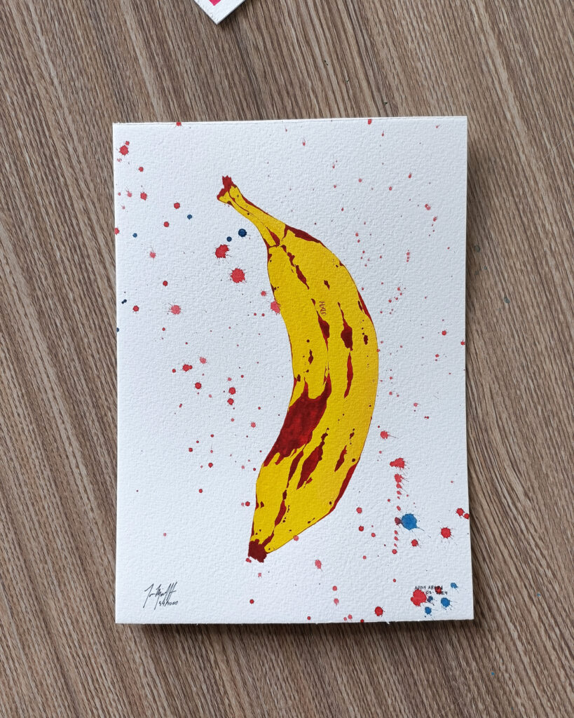 Vestpaa Studio Original Artwork Watercolor No. 55, Banana Artwork, Banana Painting, Watercolour bananas