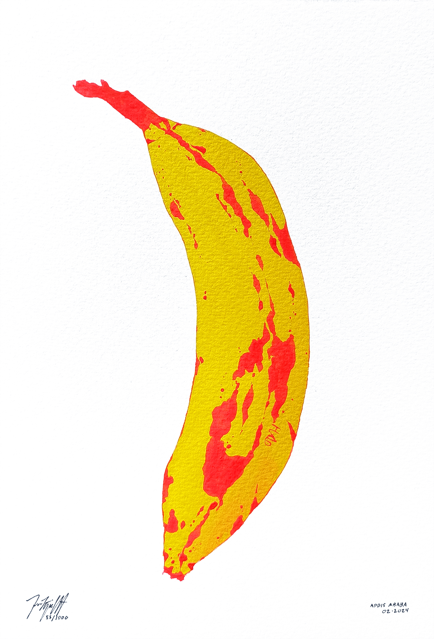 Vestpaa Studio Original Artwork Watercolor No. 55, Banana Art