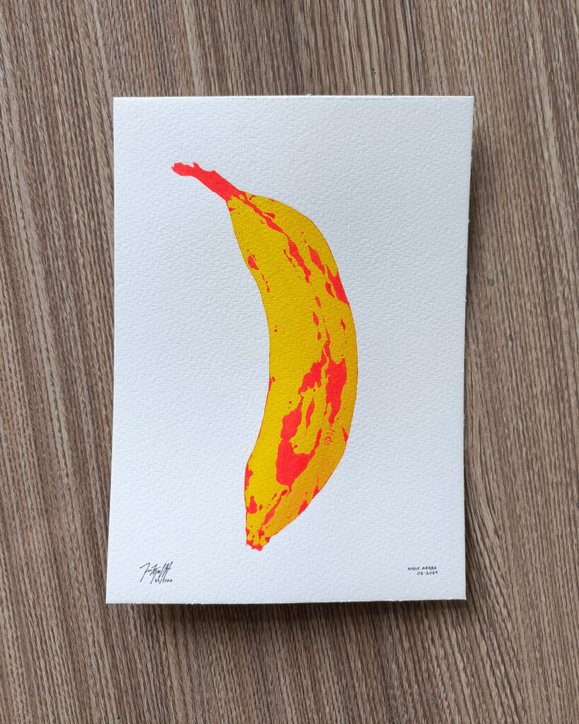 Vestpaa Studio Original Artwork Watercolor No. 55, Banana Artwork, Banana Painting, Watercolour bananas