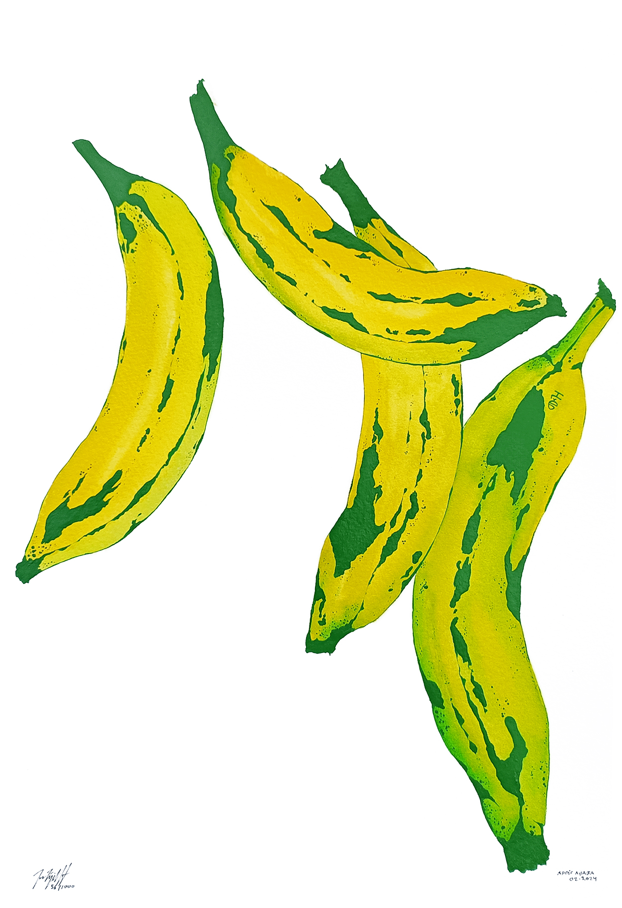 Vestpaa Studio Original Artwork Watercolor No. 56, Banana Art