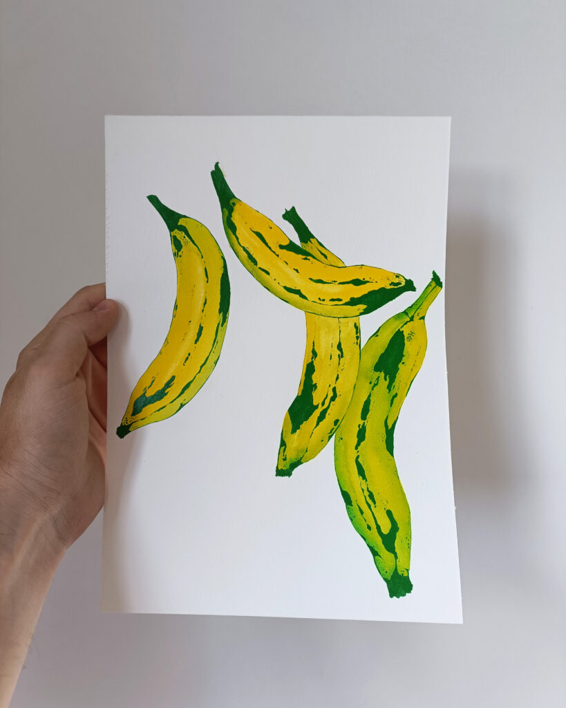 Vestpaa Studio Original Artwork Watercolor No. 56, Banana Artwork, Banana Painting, Watercolour bananas