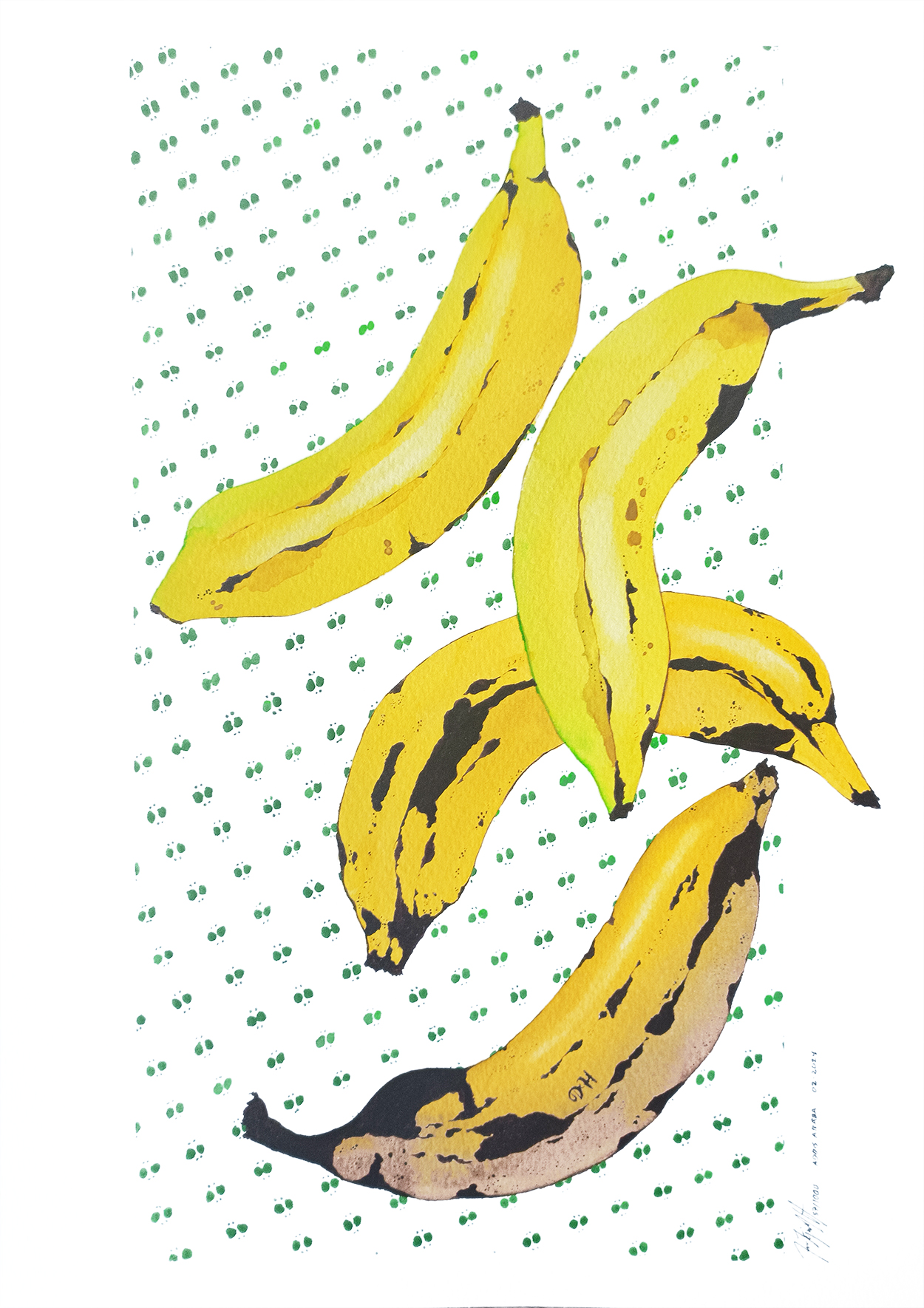 Vestpaa Studio Original Artwork Watercolor No. 57, Banana Art