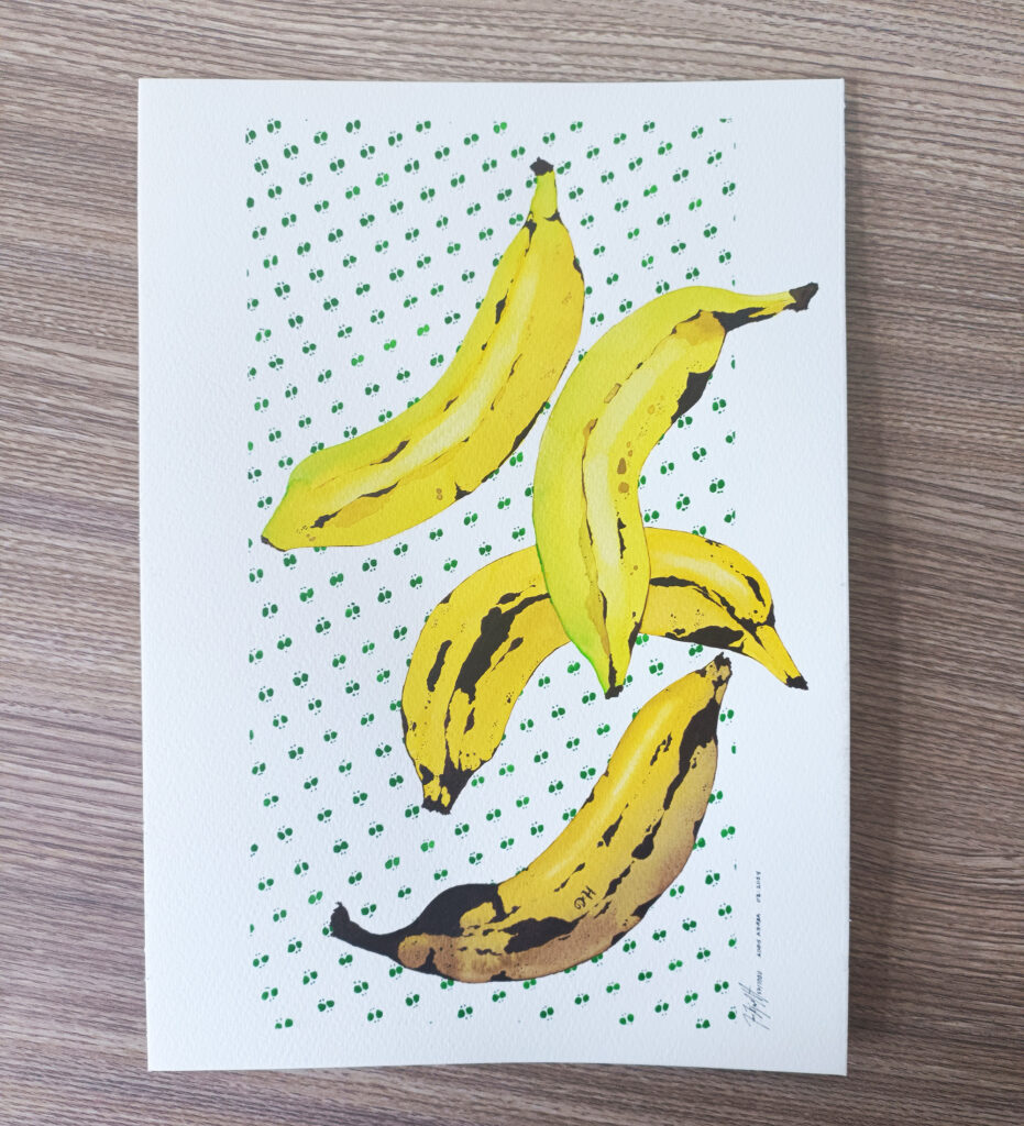 Vestpaa Studio Original Artwork Watercolor No. 57, Banana Art