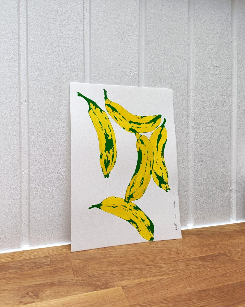 Vestpaa Studio Original Artwork Watercolor No. 59, Banana Artwork, Banana Painting, Watercolour bananas