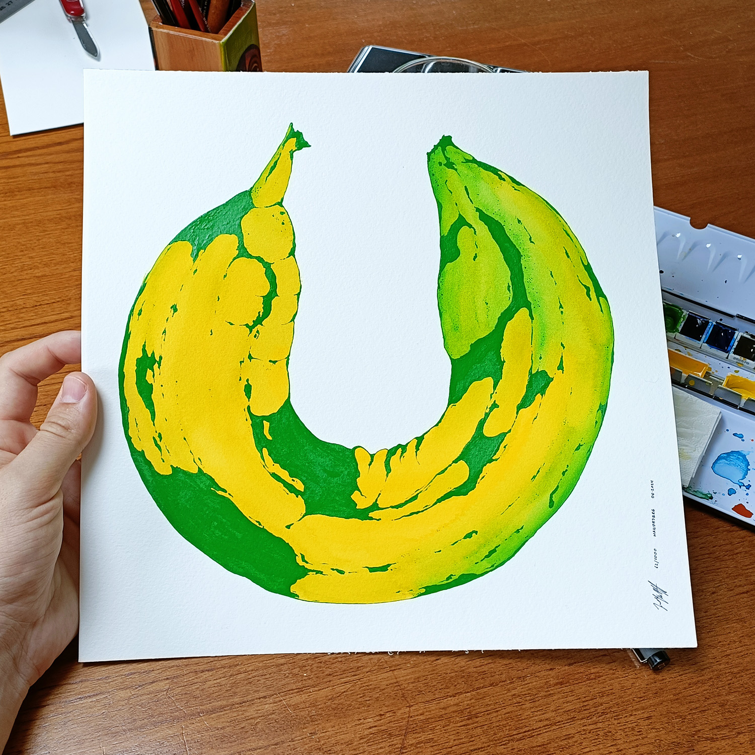 Vestpaa Studio Original Artwork No. 62, Banana Art Watercolour